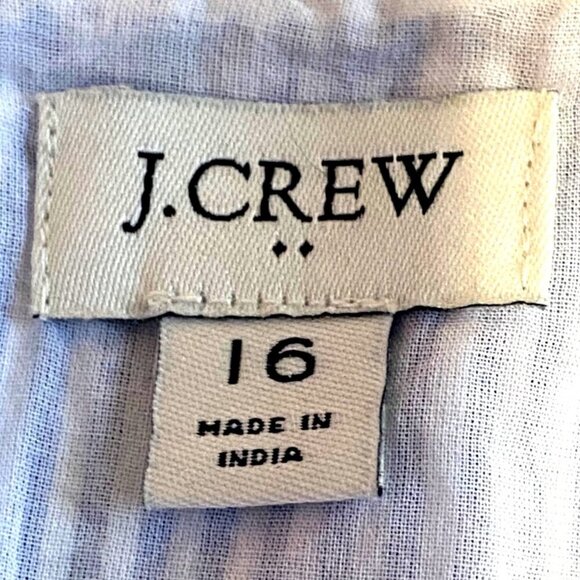 J Crew Striped Blue & White Sleeveless Tiered Dress Size 16 Cotton Blend - Picture 6 of 10